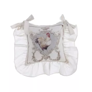 coussin chaise blanc mariclo motif poule