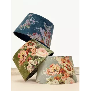 Abat Jour Velours Fleuris