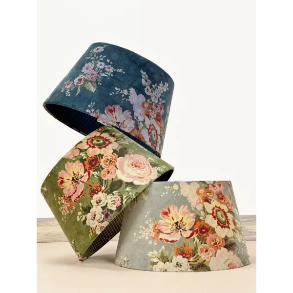 Abat Jour Velours Fleuris