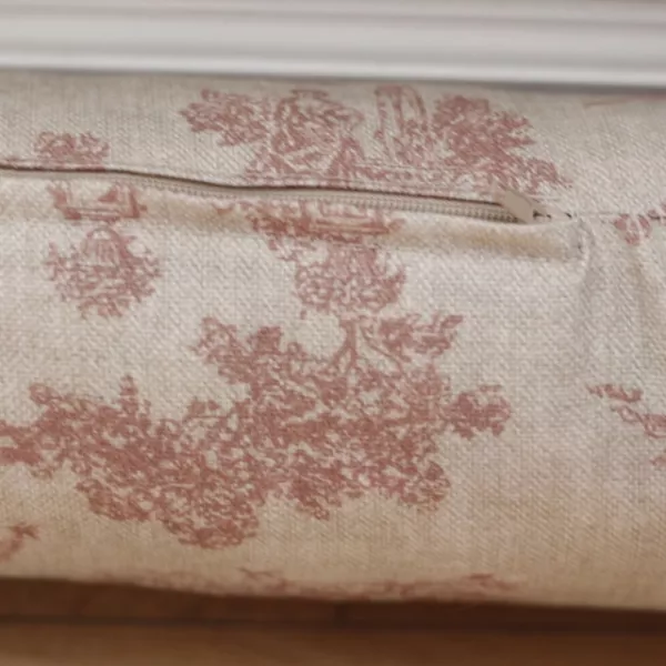 Coussin Boudin de Porte Toile de Jouy Rose style Boudoir