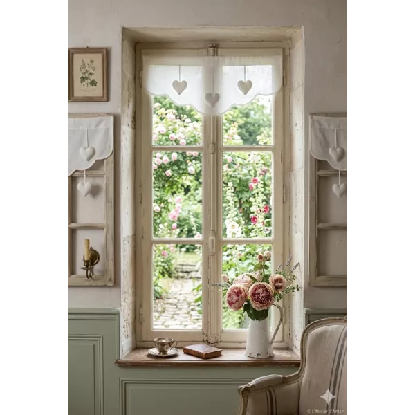 Acheter une Cantonniere pour fenêtre Décor Coeurs style Cosy