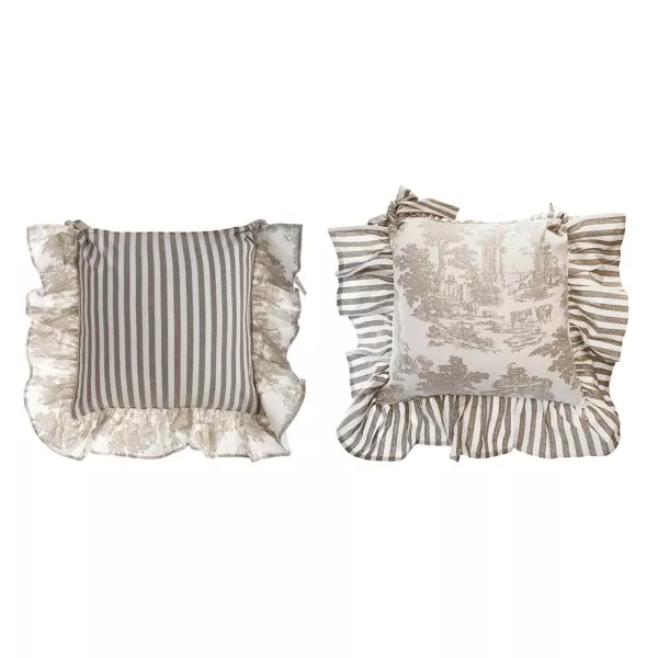 Housse coussin de chaise toile de Jouy Shabby