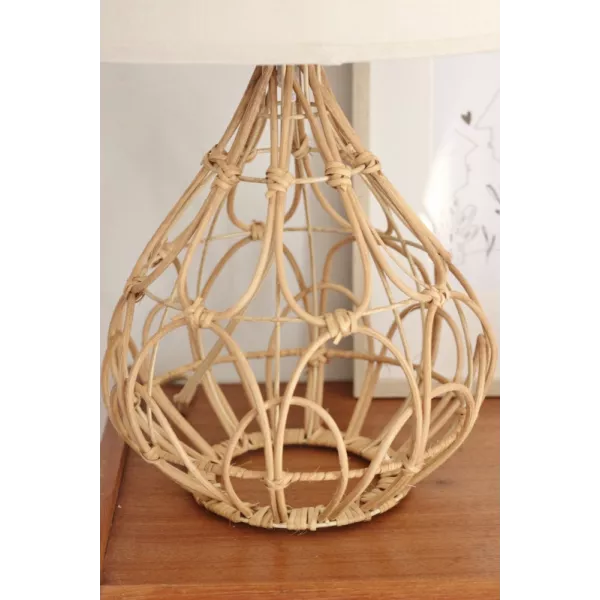Joli Pied de Lampe en Rotin à poser Cosy Déco