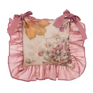 Housse de coussin de Chaise fleurie Volantée Blanc Mariclo